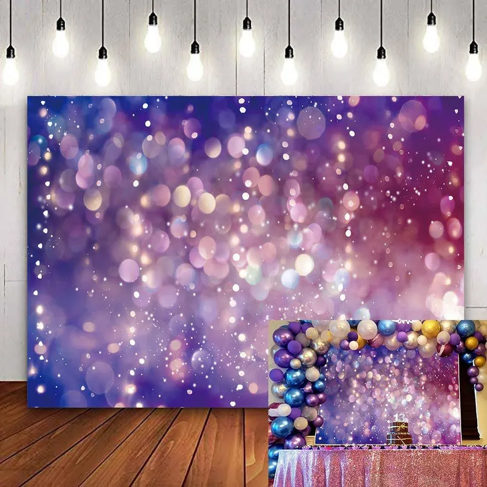 WR Purple Light Spots Backdrop Dreamy Glitter Dots Halos Photography Background ...