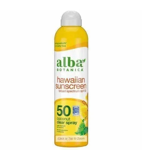 Alba Botanica Hawaiian Sunscreen Spray SPF 50 8 oz, 2-Pack