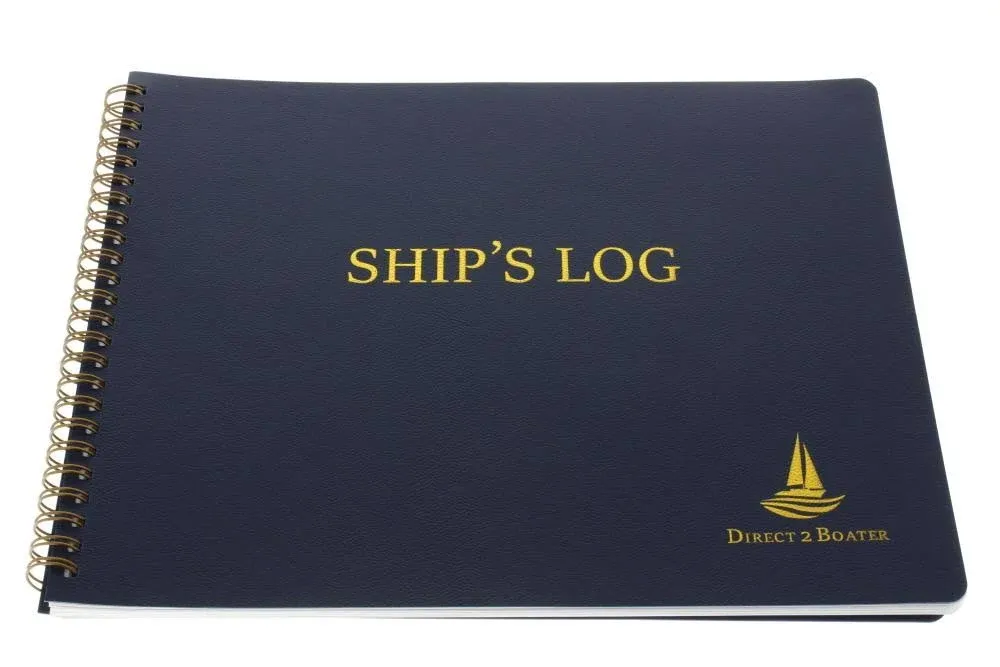 Direct 2 Boater&#039;s Ship&#039;s Log Book - Spiral Bound Book - Blue Book with Flexible