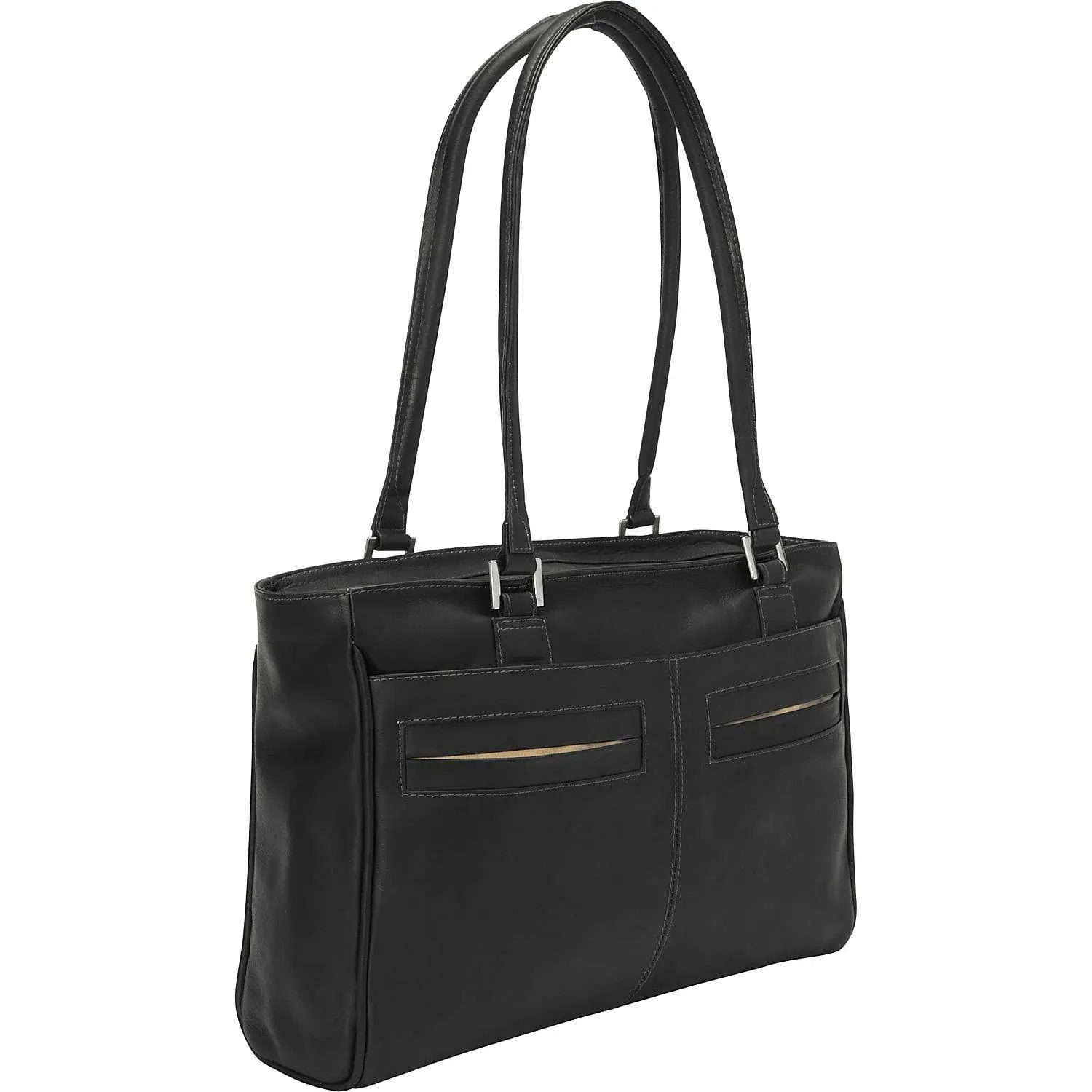 Piel Leather Ladies Laptop Tote With Pockets - LuggageDesigners