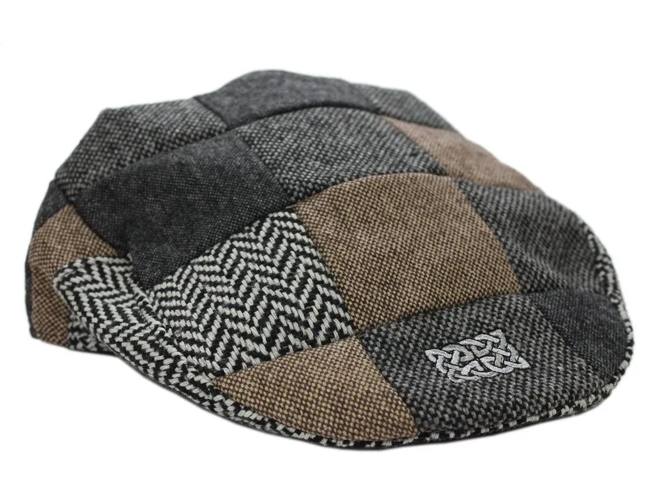 Patrick Francis Adults Mutli Tweed Patch Flat Cap