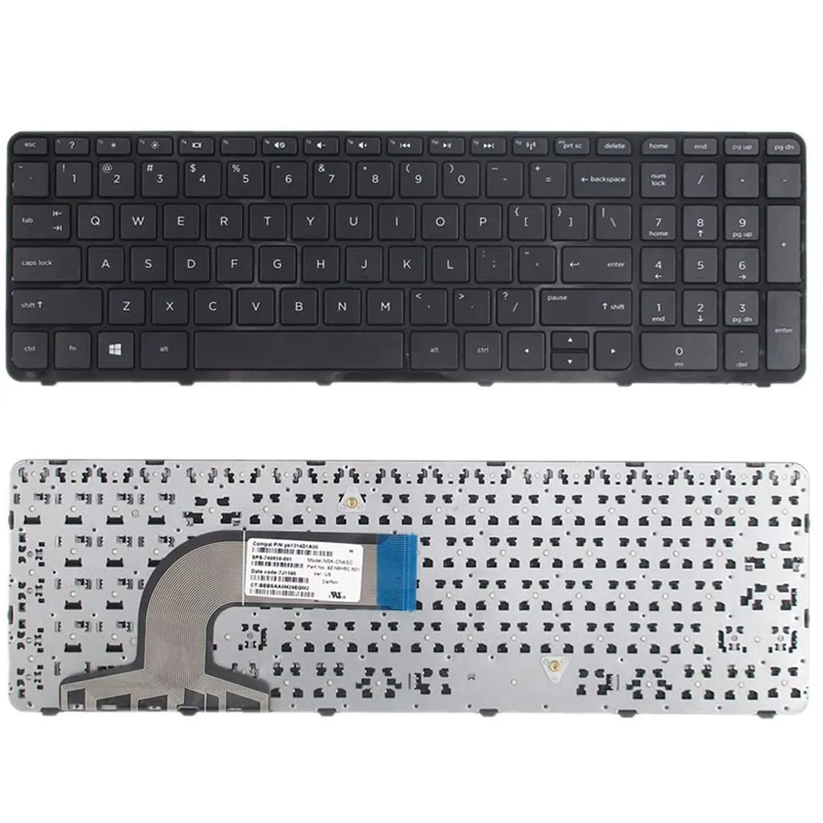 TLBTEK Replacement Keyboard with Frame Compatib HP Pavilio 15-D 15-F 15-G 15-R 15 ...