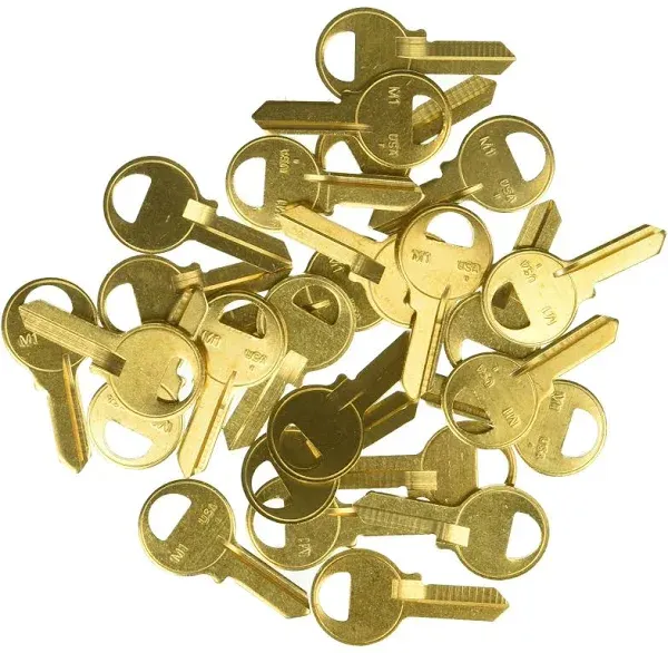 Kaba Ilco M1-BR Key Blank, Brass, Type 1092, 4 Pin, PK50