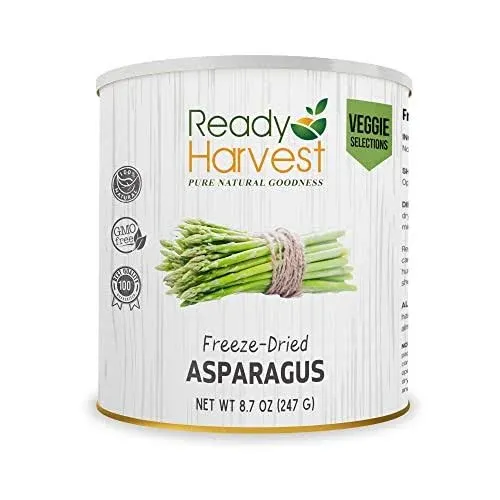 Ready Harvest Freeze-Dried Asparagus Fresh Alternative Canned Asparagus | Freeze-Dried Food Freeze-Dried Vegetables | Emergency Food Supplies #10 Can 25-Year Shelf Life 8.7oz