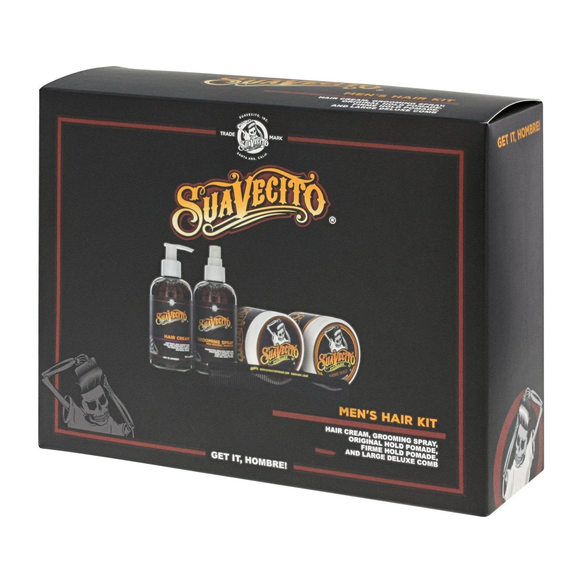 Suavecito Men&#039;s Hair Kit 5 Piece Kit 2 Hair Pomades, Grooming Spray &amp; Hair Cream