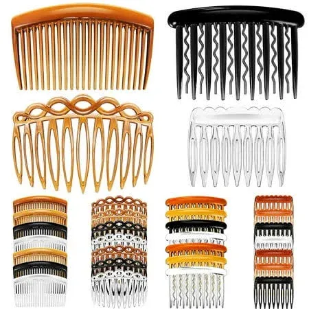 32 Pieces French Hair Side Combs Set Plastic Twist Comb with 9/11/17/23 Teeth