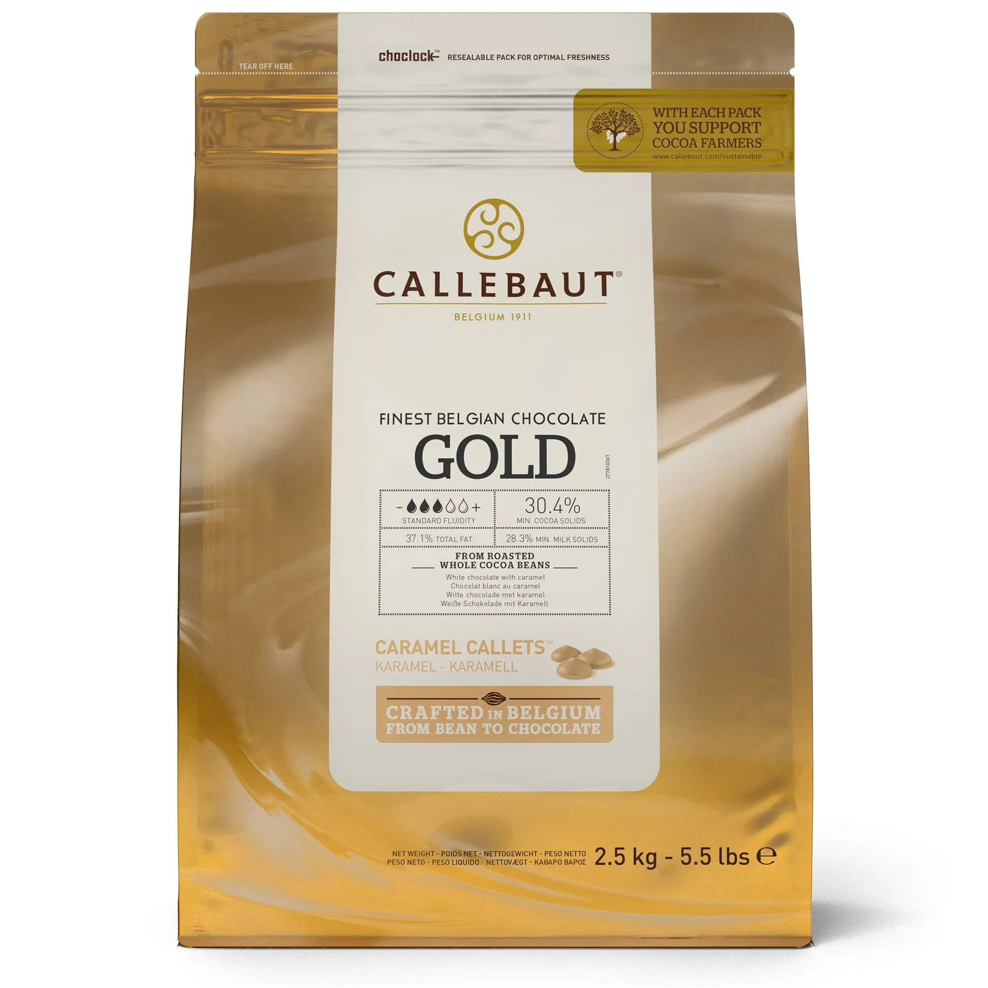 'Gold' 30.4% Chocolate Callets - 5.5 lbs