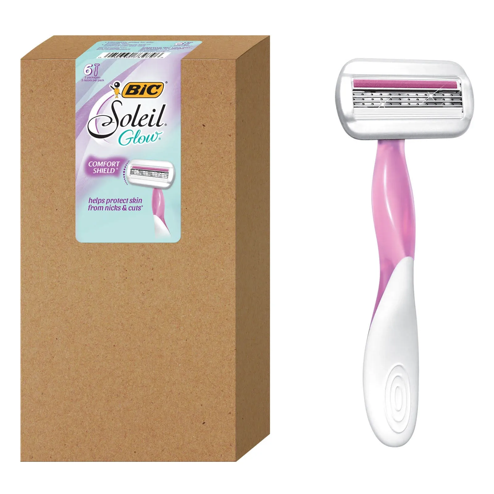 Bic Soleil Sensitive Women's 3-Blade Disposable Razor, 3 Count - Pack of 2 (6 razors)