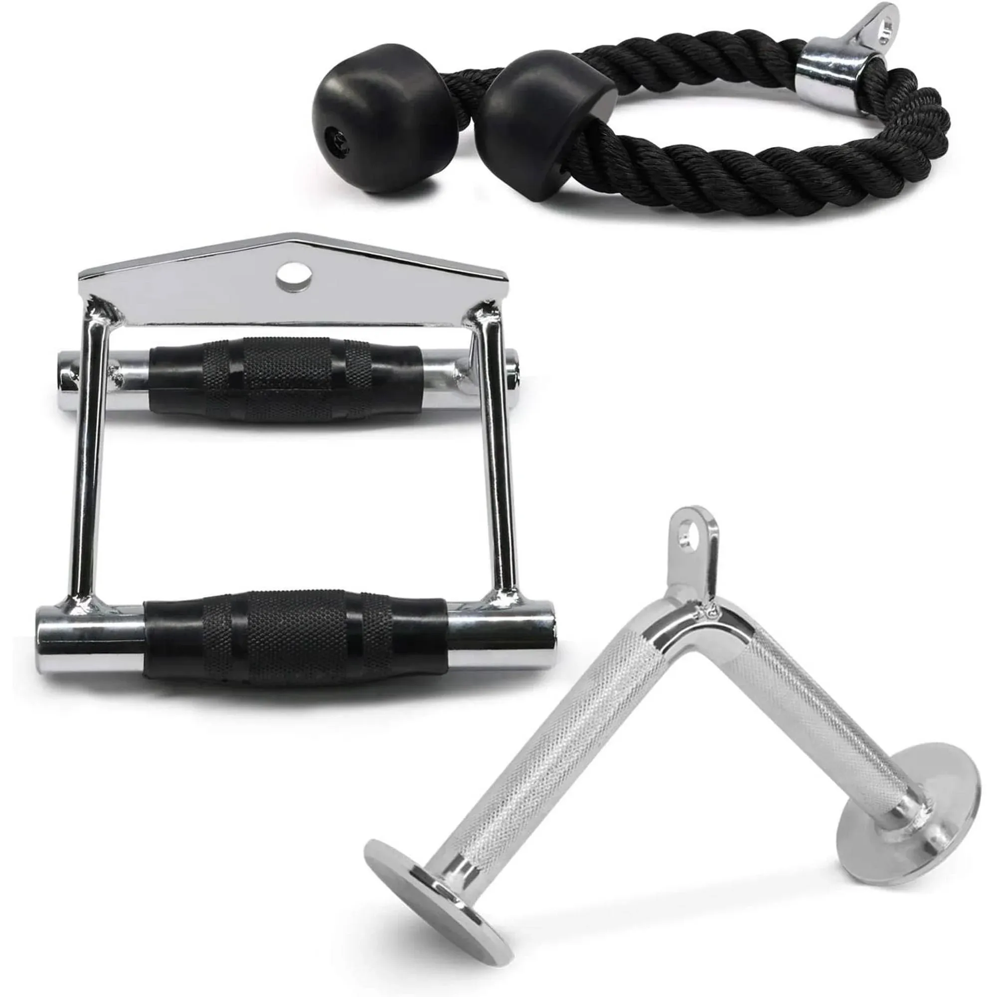 Yes4All Tricep Press Down Cable Machine Attachment Set, LAT Pulldown Attachment, Cable Machine Accessories for Home Gym