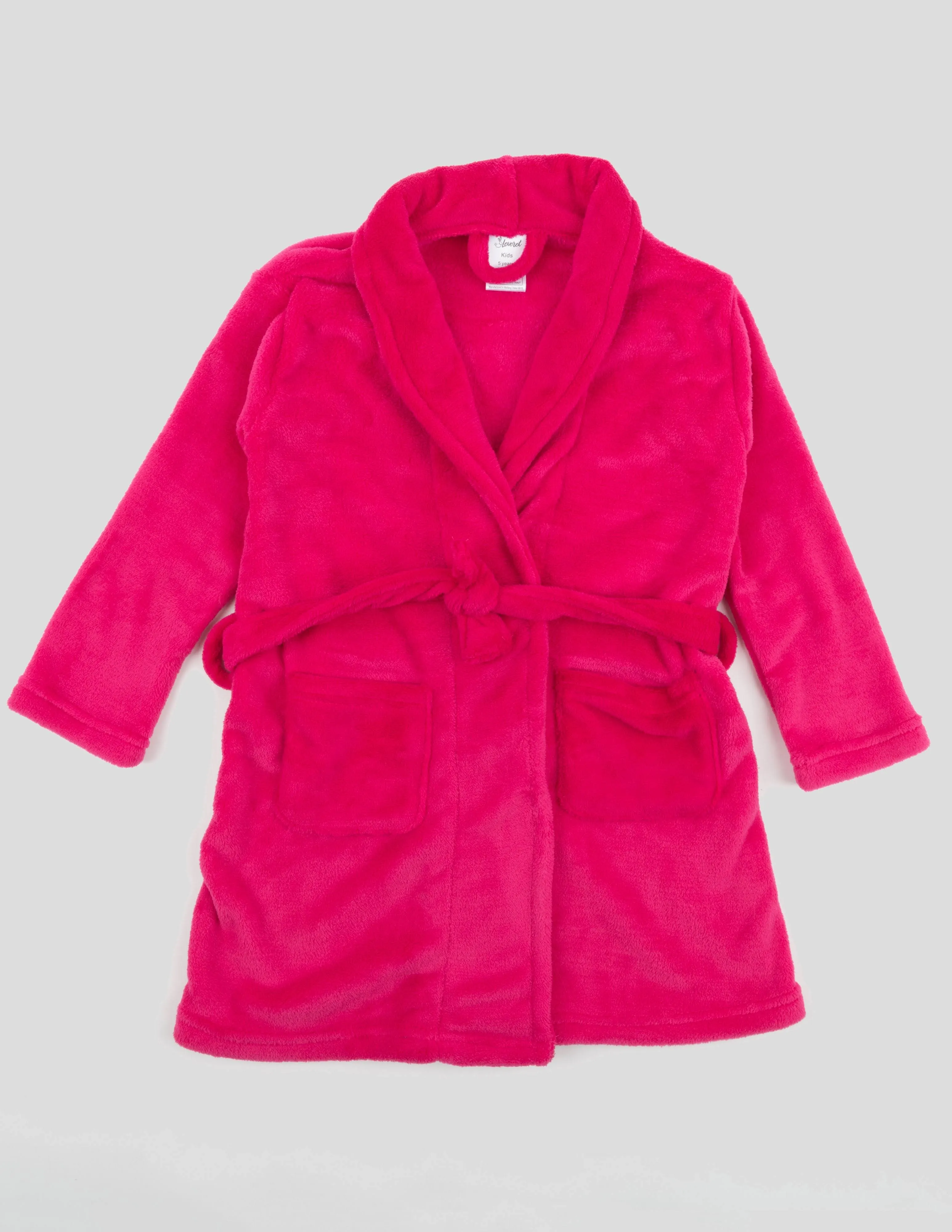 Leveret Fleece Shawl Collar Robe Hot-Pink / 12 Years