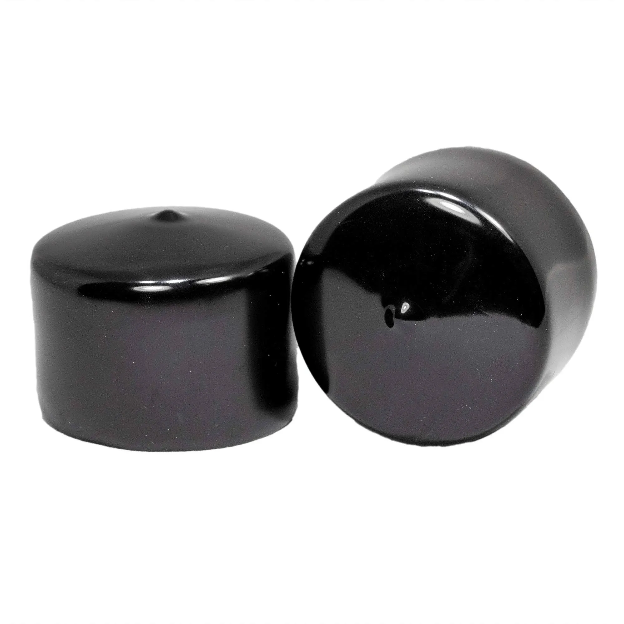 Made in USA Prescott Plastics 2.25" Inch Round Vinyl Plug Insert (10 Pack), Black Rubber Flexible End Cap for Metal Tubing, Fence, Glide Insert for Pipe Post and Furniture