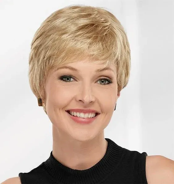 Casey WhisperLite Wig Short Ultra-Chic Pixie Wig with Neat Straight Layers / Multi-tonal Shades of Blonde Silver Brown and Red 2025 - GBP £18