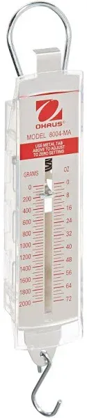 Ohaus 8004-MA Pull Type Spring Mechanical Scale, Capacity 2,000g/72oz