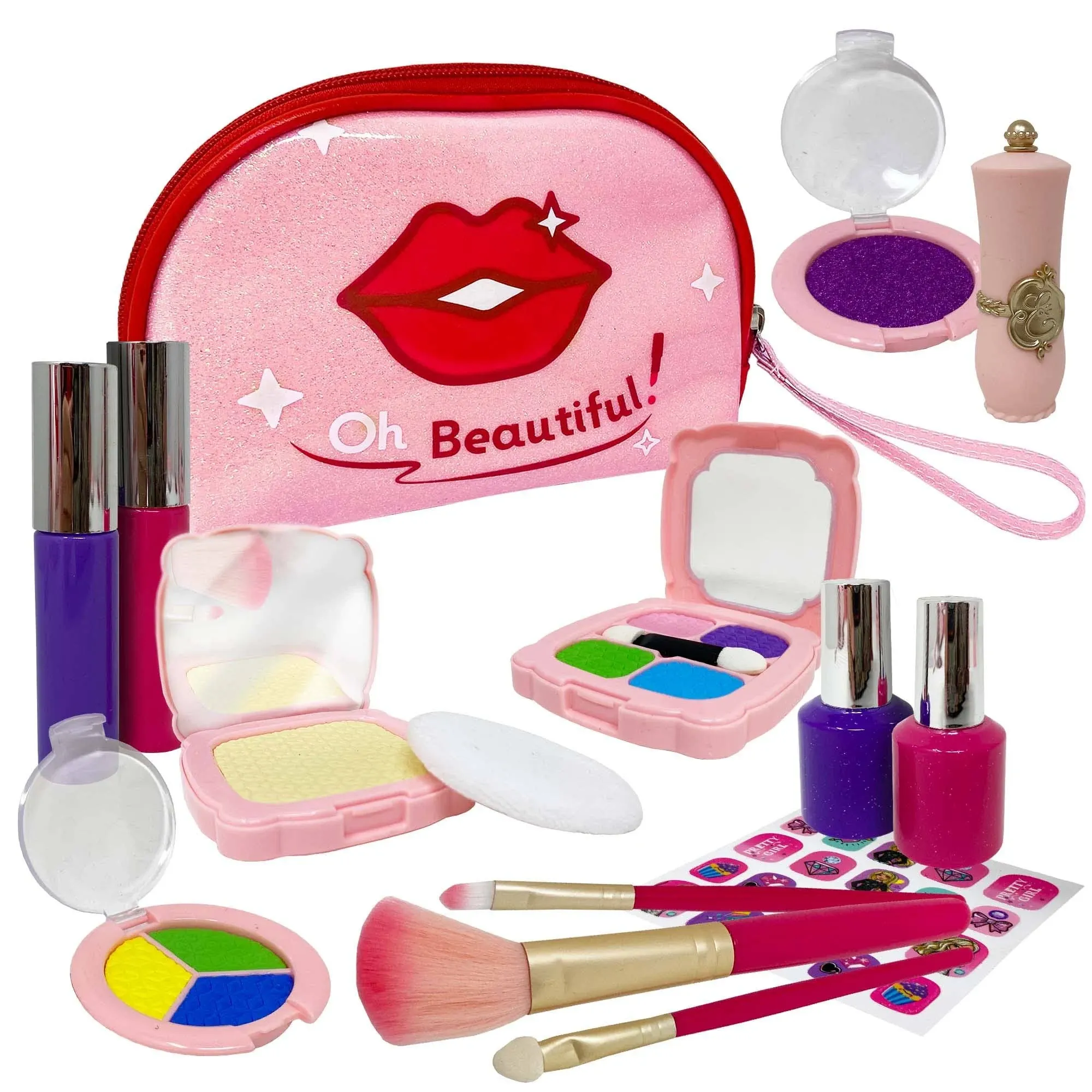 Kids Makeup Kit for Girl, Fake Makeup for Kids, Little Girls Makeup Set, Play Ma