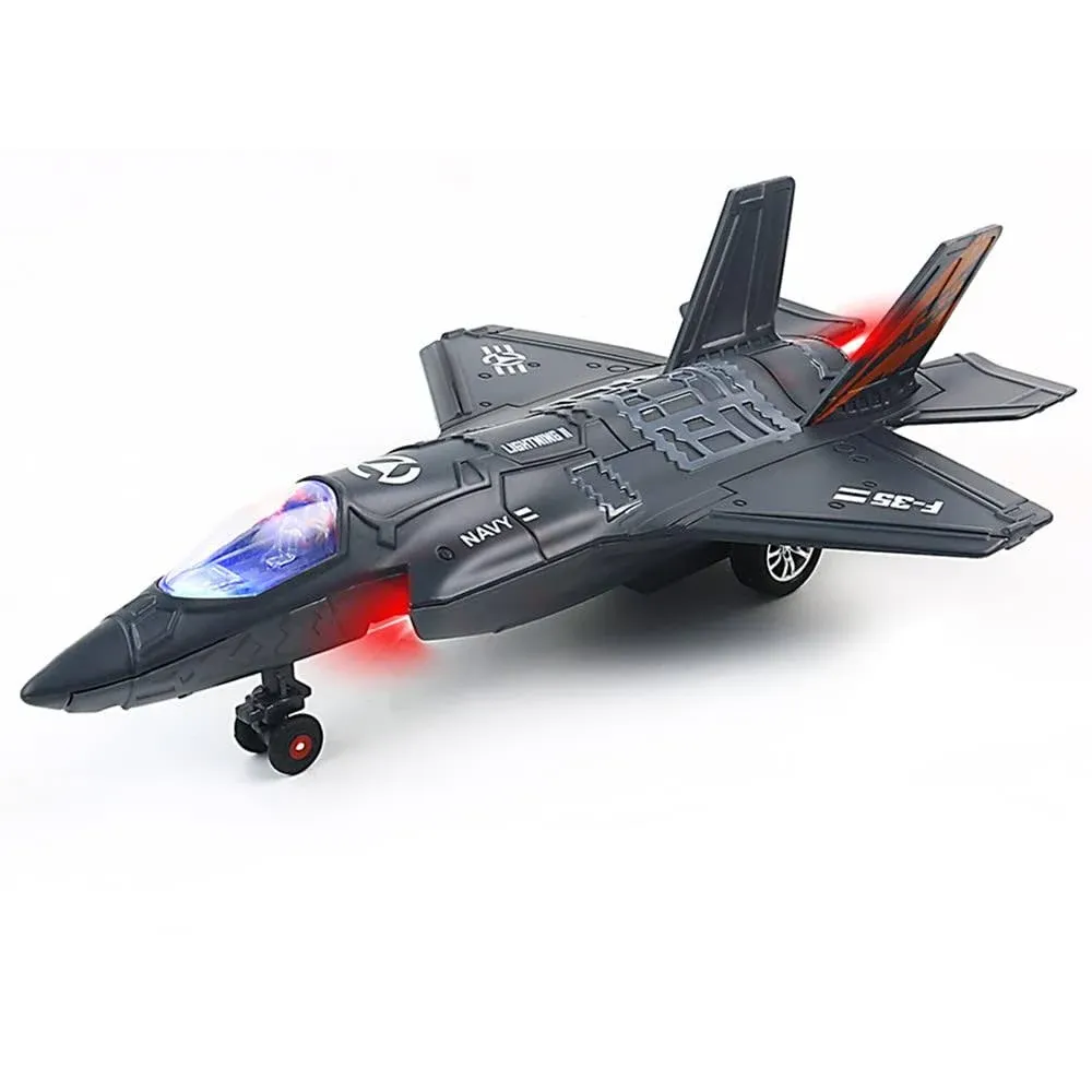 F35 Airplane Toy, Fighter Jet Toy for Kids, Pull Back Toy Jets, Diecast Airplanes Model with Light & Sound, Metal Airplane Gifts for Kids Decor