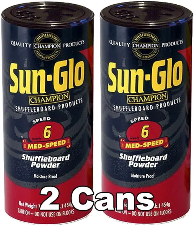 Sun-Glo Speed 6 Medium Speed Wax Shuffleboard Table Powder, 16 oz. Can