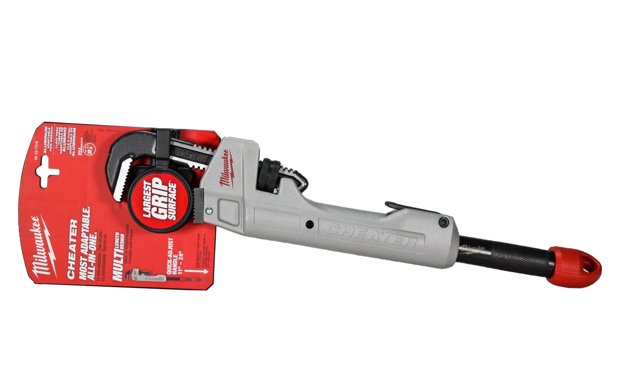 Milwaukee 48-22-7318 CHEATER Aluminum Adaptable Pipe Wrench w/ Multi Length