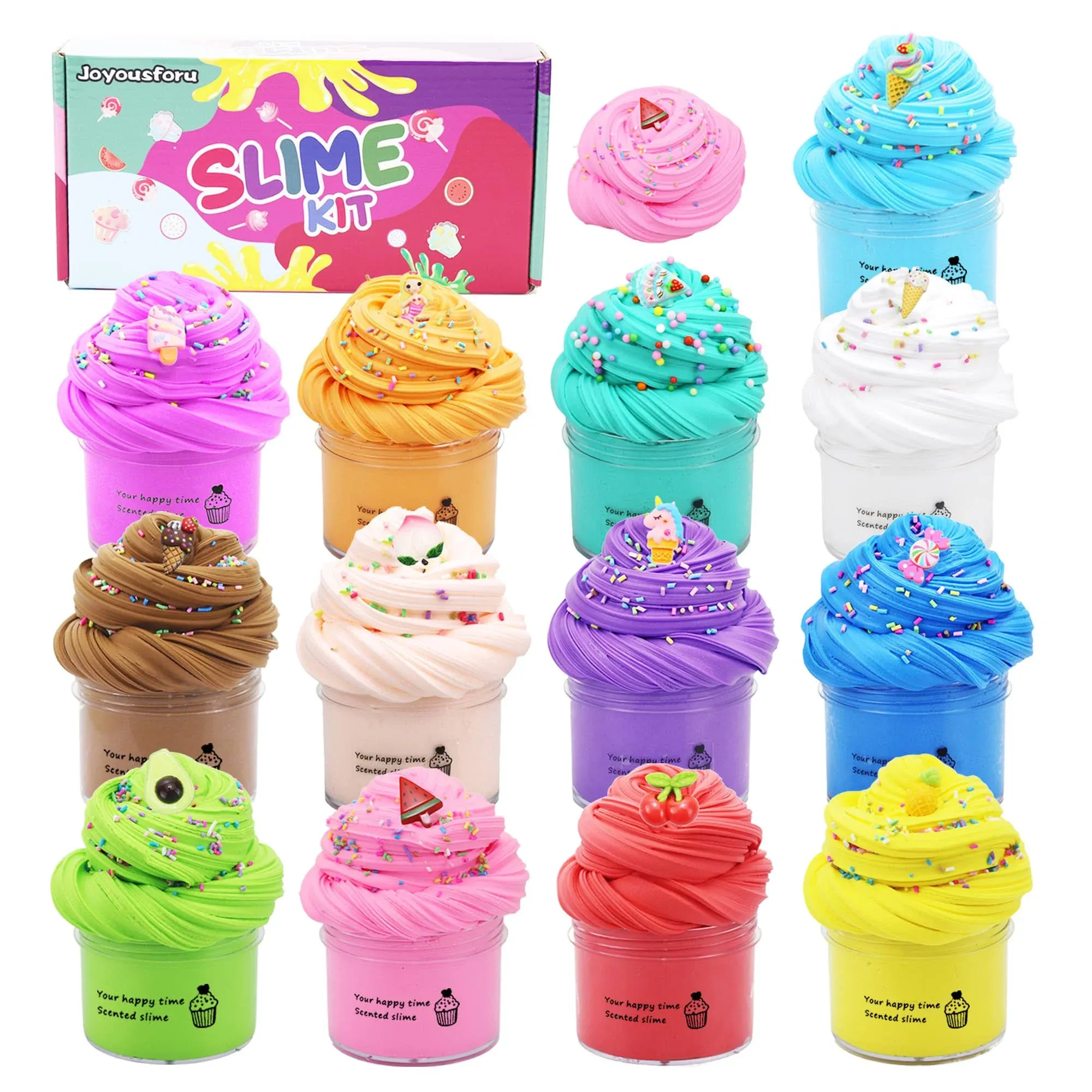 Butter Slime Kit for Girls 13 Pack, Party Favors Non-sticky and Super Soft Stress ...