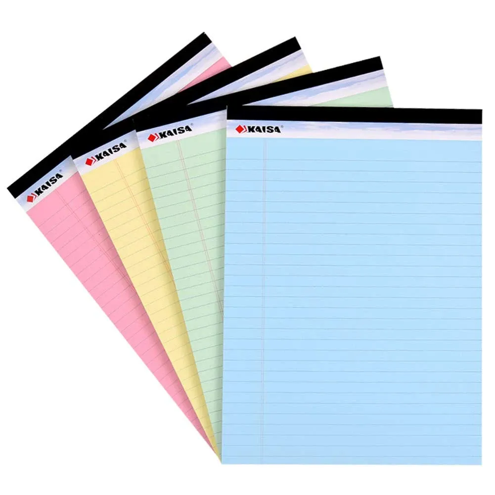 KAISA Colored Legal Pad Writing Pads 8.5X11 Inch, Wide Ruled, 40 Sheets/Pad, 20L