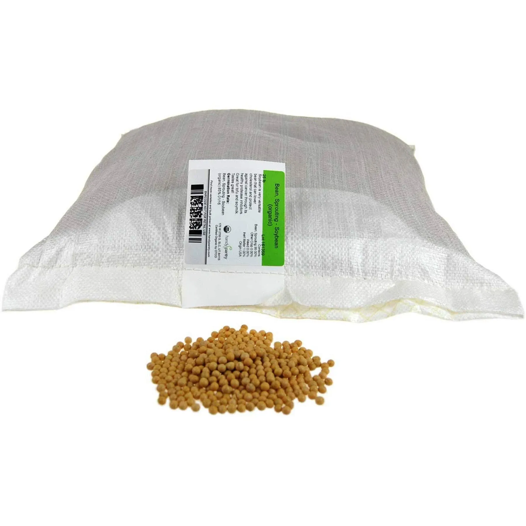 25 lbs Organic Soybeans - Certified Organic Soy Beans for Soymil