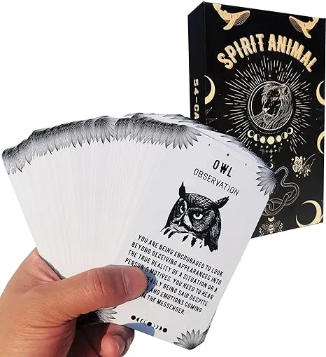 iksya Spirit Animal Oracle Cards - 54 Tarot Deck and Oracle Deck Set Tarot Cards with Meanings On Them for Beginners Oracle Great Gift for Friend or Family