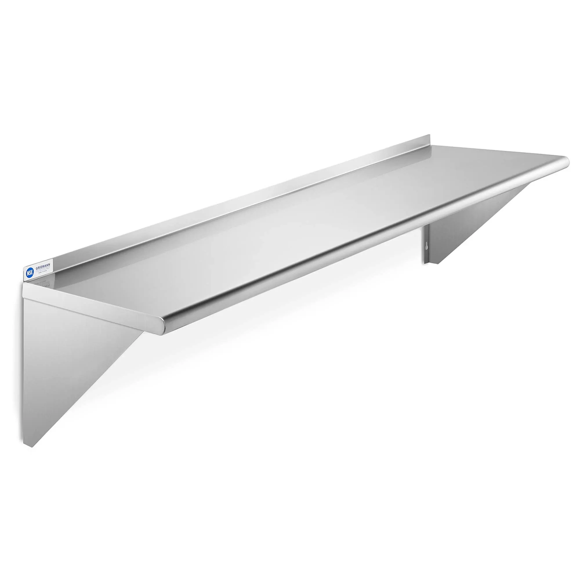 GRIDMANN 36 x 12 inch NSF Stainless Steel Wall-Mount Shelf