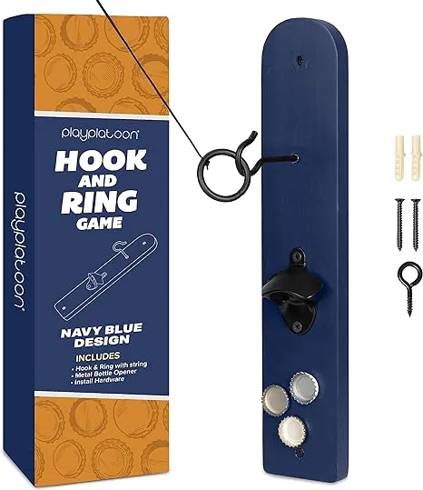 Play Platoon Hook and Ring Game with Bottle Opener and Magnetic Cap Catch, Ring ...