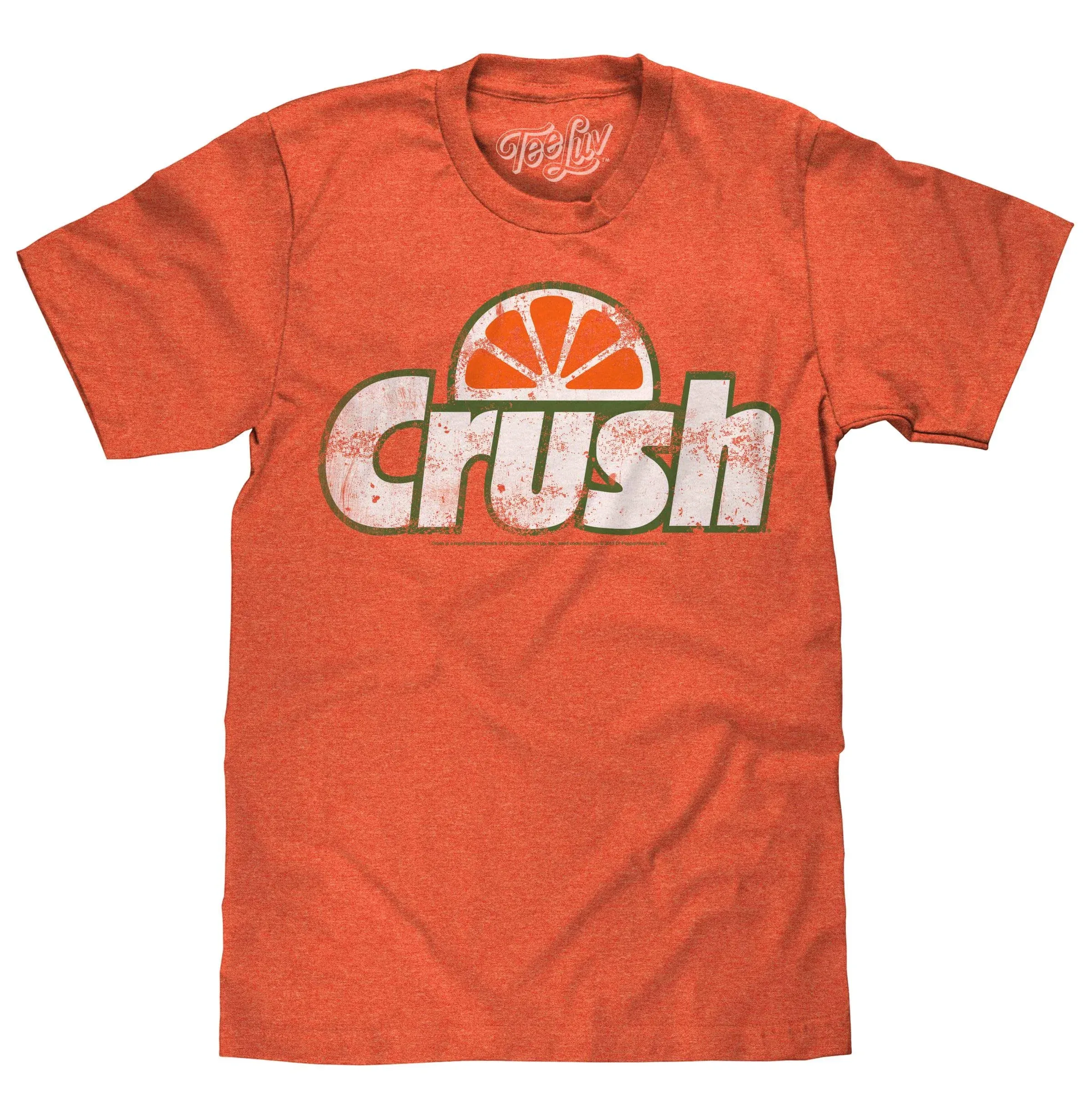 Tee Luv Men's Faded Orange Crush Shirt - Retro Crush Soda Logo T-Shirt