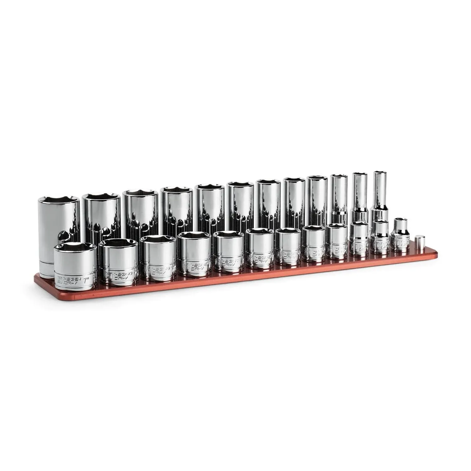 Capri Tools 3/8-in Drive Standard (SAE) Shallow/Deep Socket Set (24-Pieces)