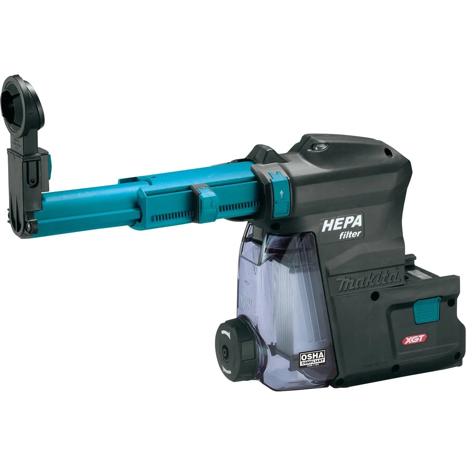 Makita Dx12 Dust Extractor Attachment with HEPA Filter Cleaning Mechanism