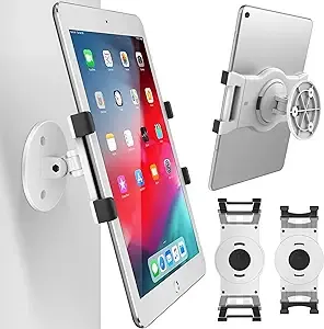 Open Box AboveTEK iPad Wall Mount, Swivel 360° Rotating Tablet Holder White