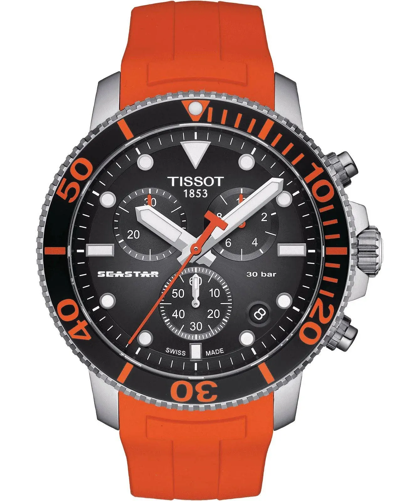 Tissot Seastar 1000 Chronograph Orange Rubber Men&#039;s Watch T120.417.17.05<wbr/>1.01