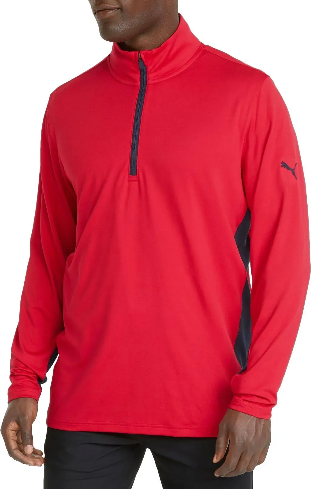 PUMA Men&#039;s Gamer Golf 1/4 Zip Pullover - Size M - Red/Navy