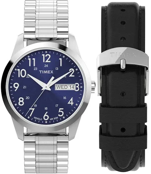 Timex TWG063700JT 36 mm Mens South Street Sport Watch - Silver-Tone Expansion ...