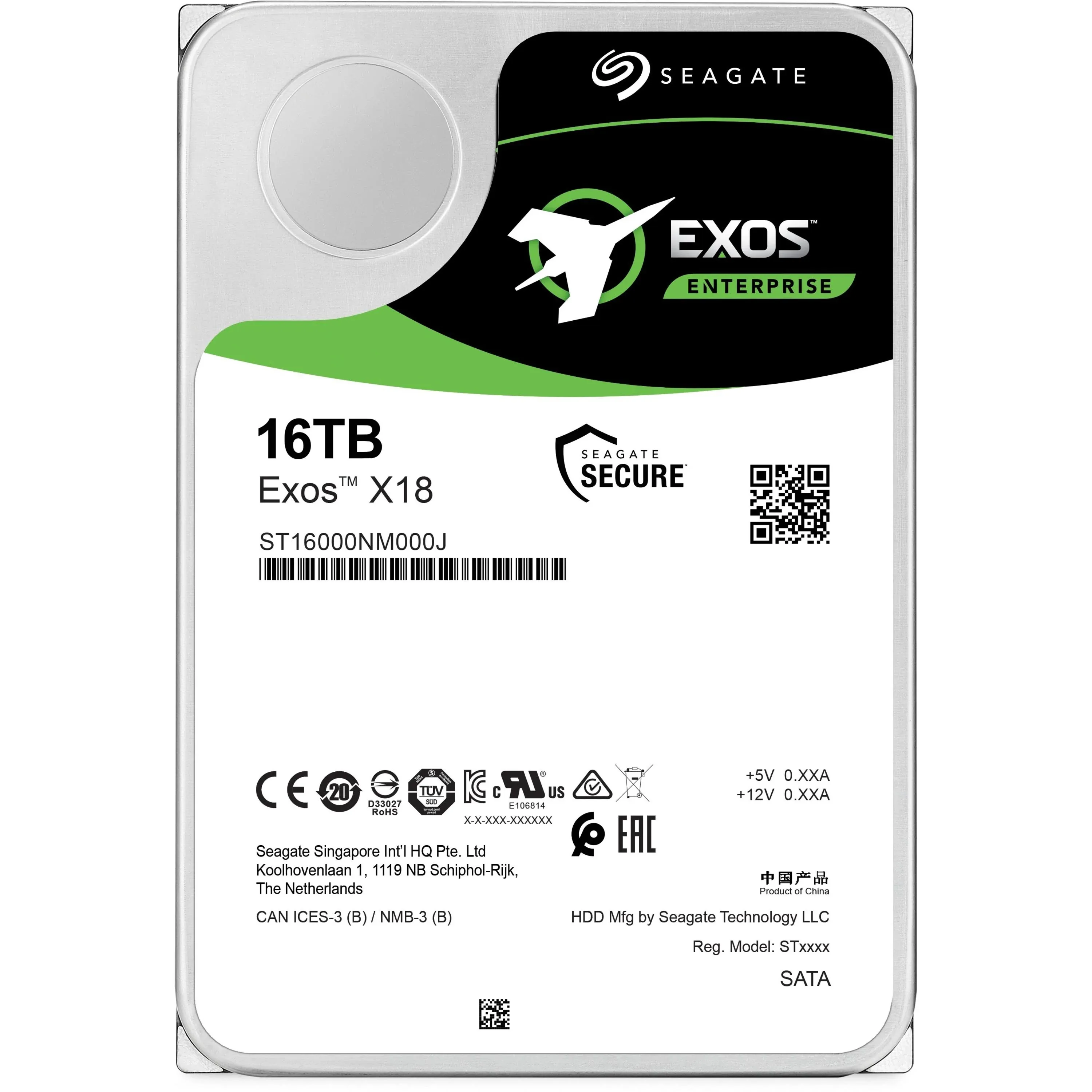 希捷 ST16000NM001G Exos X16 16TB 7200RPM 256MB SATA 3.5 英寸硬盘