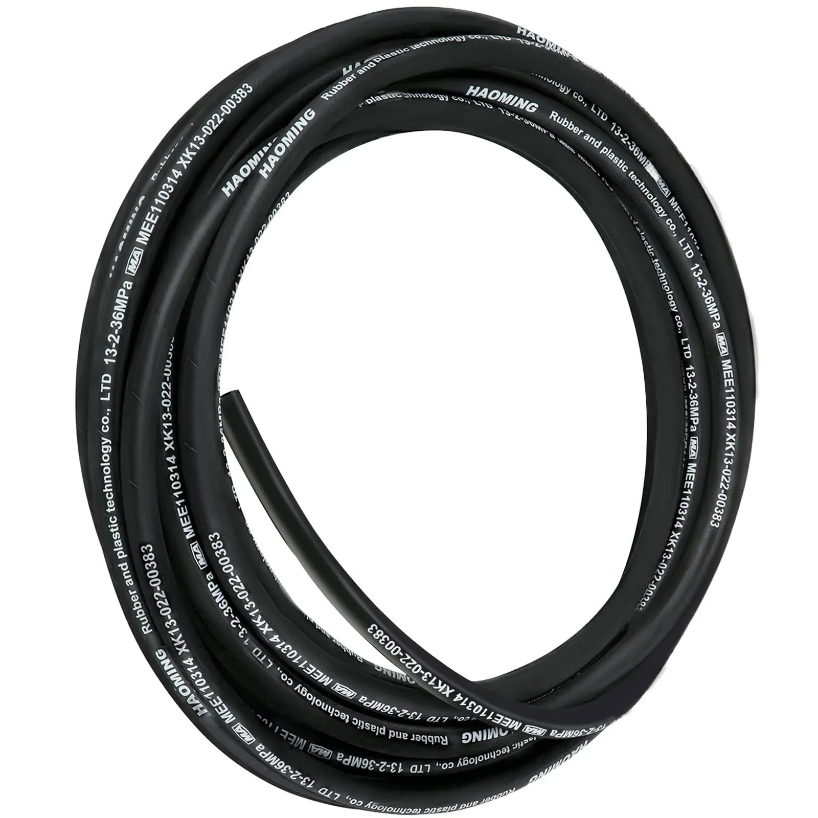 VEVOR Hydraulic Hose 50 Feet Rubber Hydraulic Hoses with 2 High-Tensile Steel ...