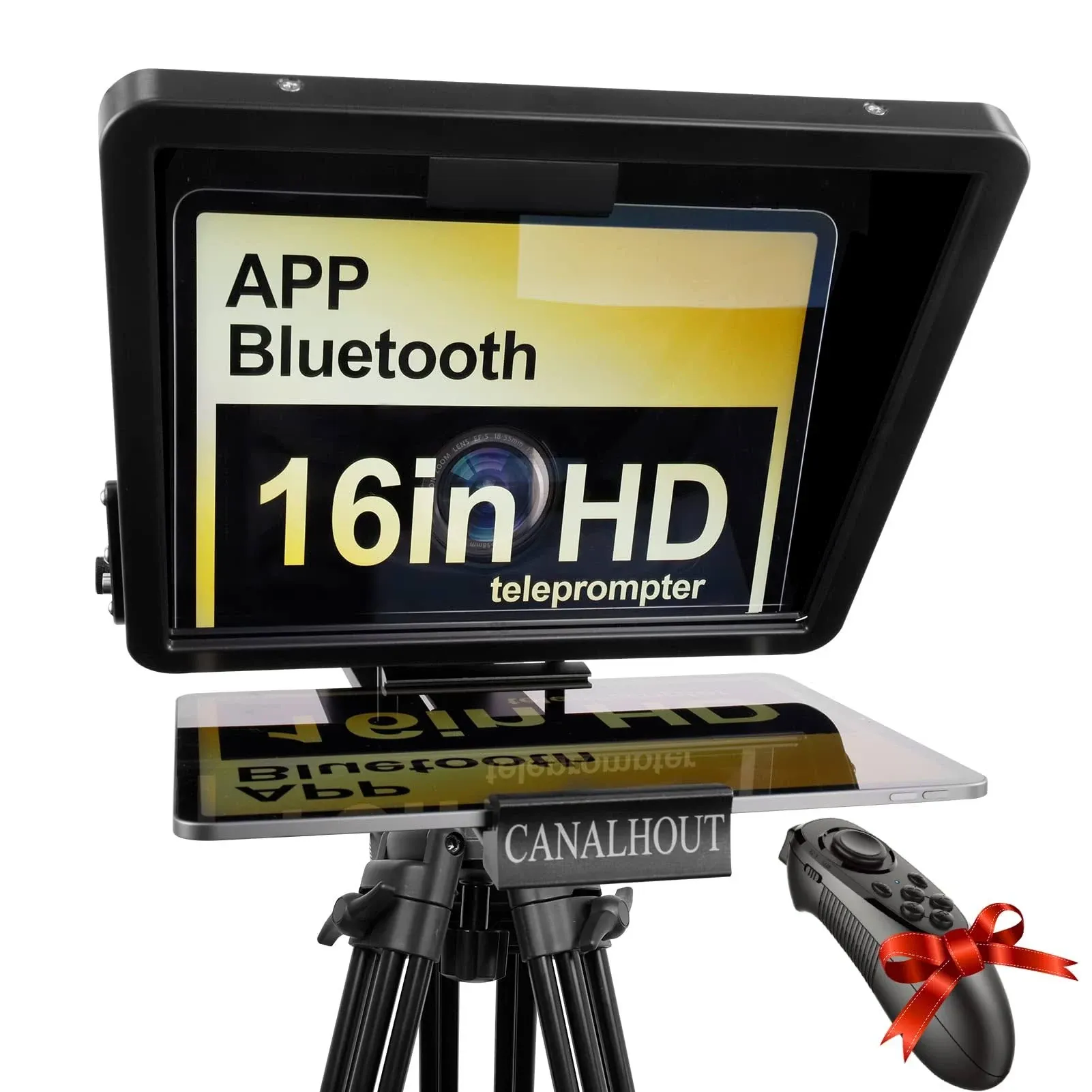 CANALHOUT 16" Universal Teleprompter with Remote Control, Fit All Tablets/iPad ...