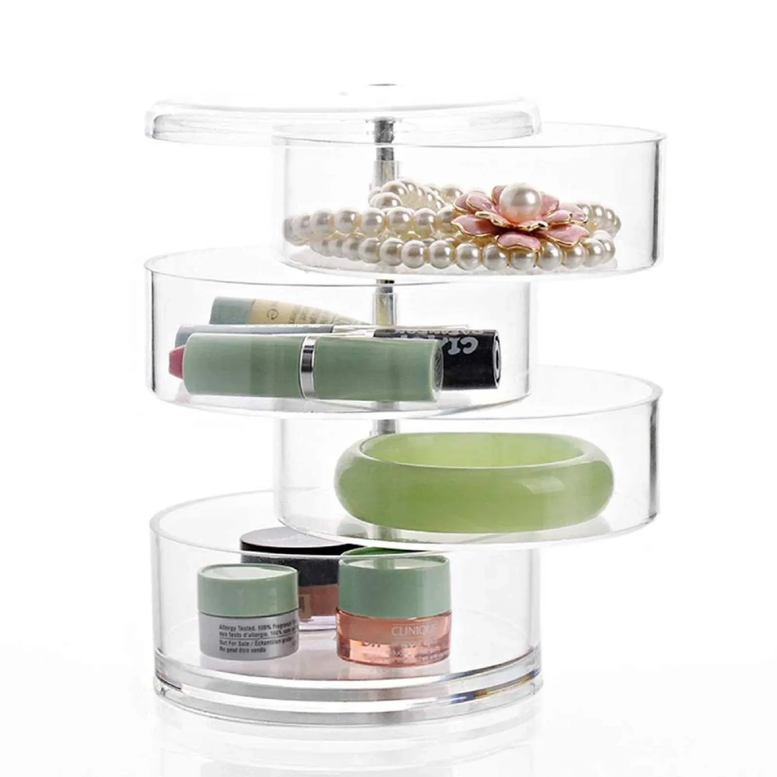 Stratalife Stackable Clear Plastic Hair Accessory Containers Jewelry Storage ...