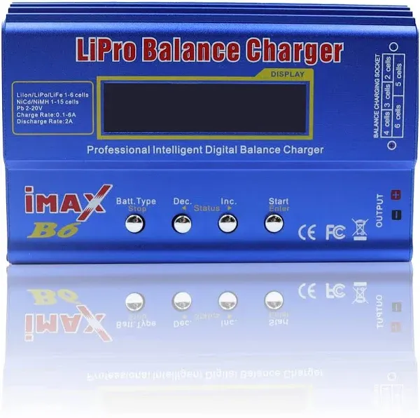 Hobby Fans B6 Mini Professional Balance Charger/Discharger for 1S-6S Lipo LILON ...