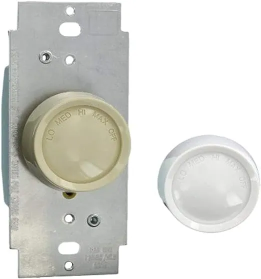 Leviton Rotary Single Pole Quiet Fan Speed Control Ivory/White (6639-IW)