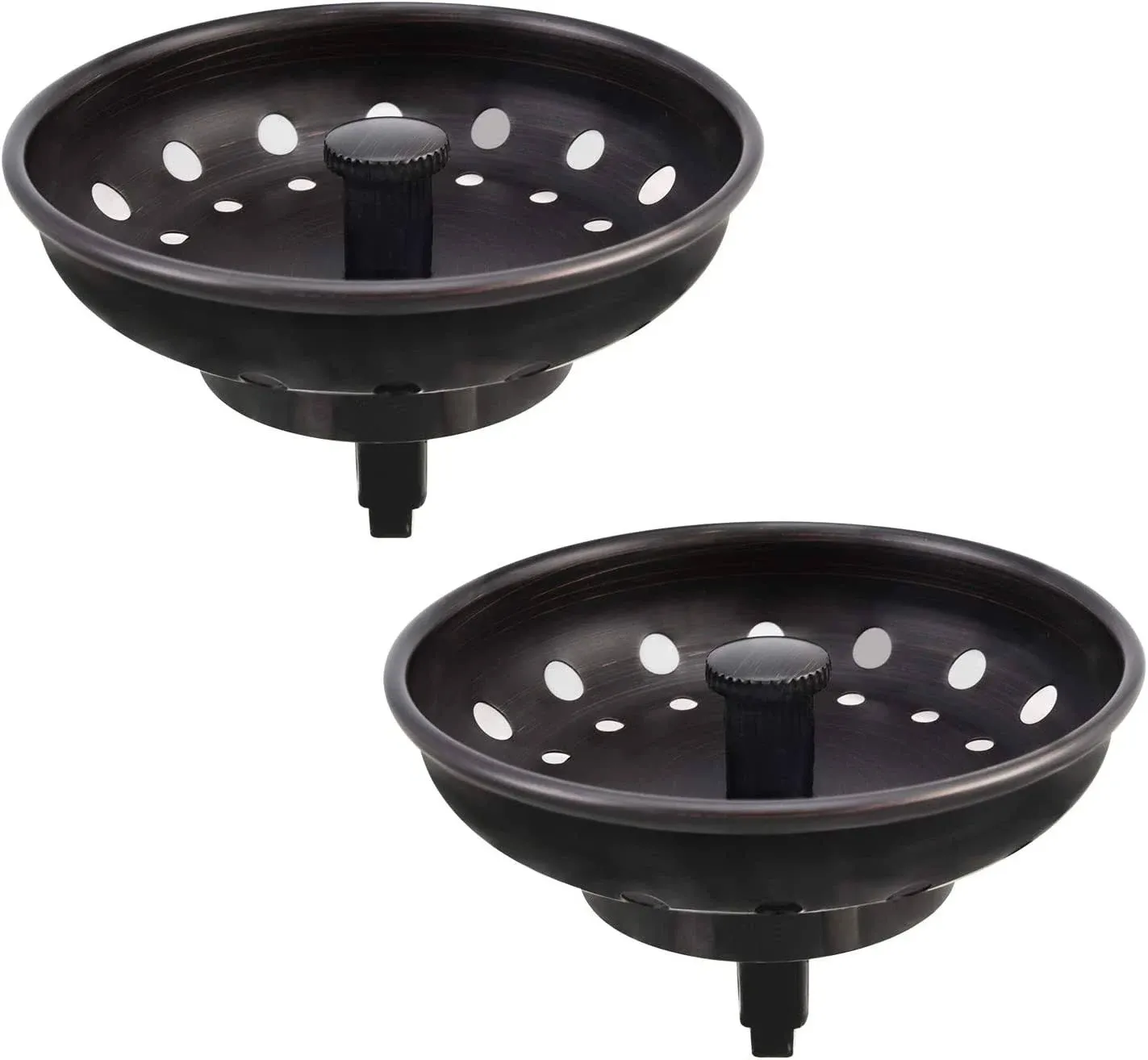 Kone Kitchen Sink Stopper and Strainer 2 Pack Oil Rubbed Bronze Sink Basket Strainer Replacement for Standard 3-1/2 inch Drain, Stainless Steel Orb