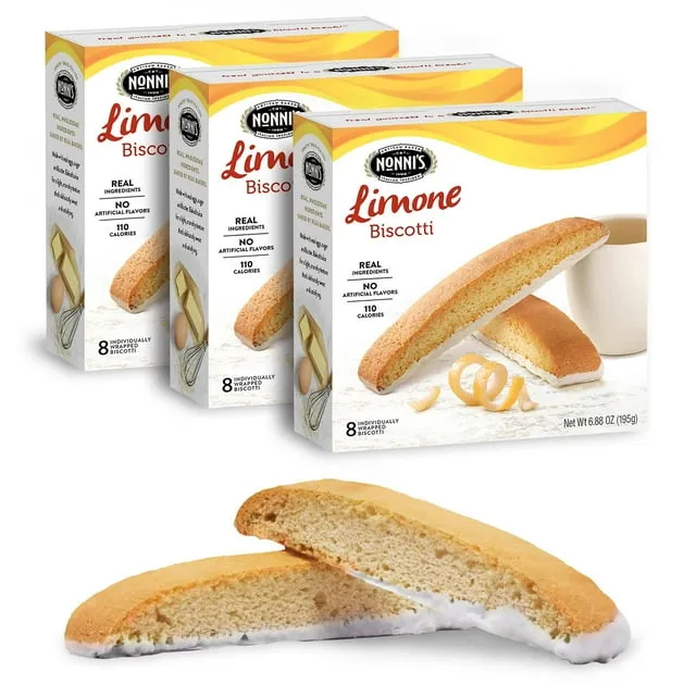 Decadent Lemon Italian Biscotti with Dark Chocolate - 6.88oz per Box