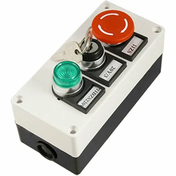 Green Light Momentary Mushroom Self Lock Push Button Key Switch Station