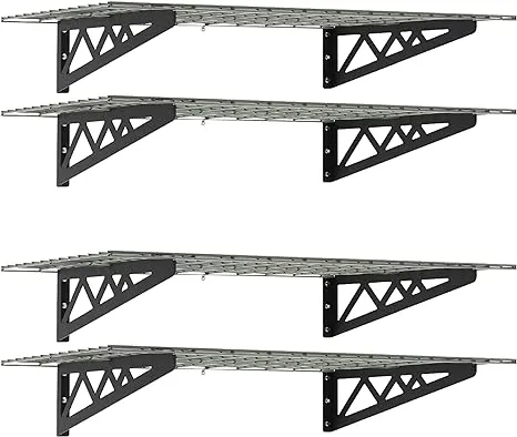 24" x 48" Wall Shelves Combo (Four Pack with Hooks)