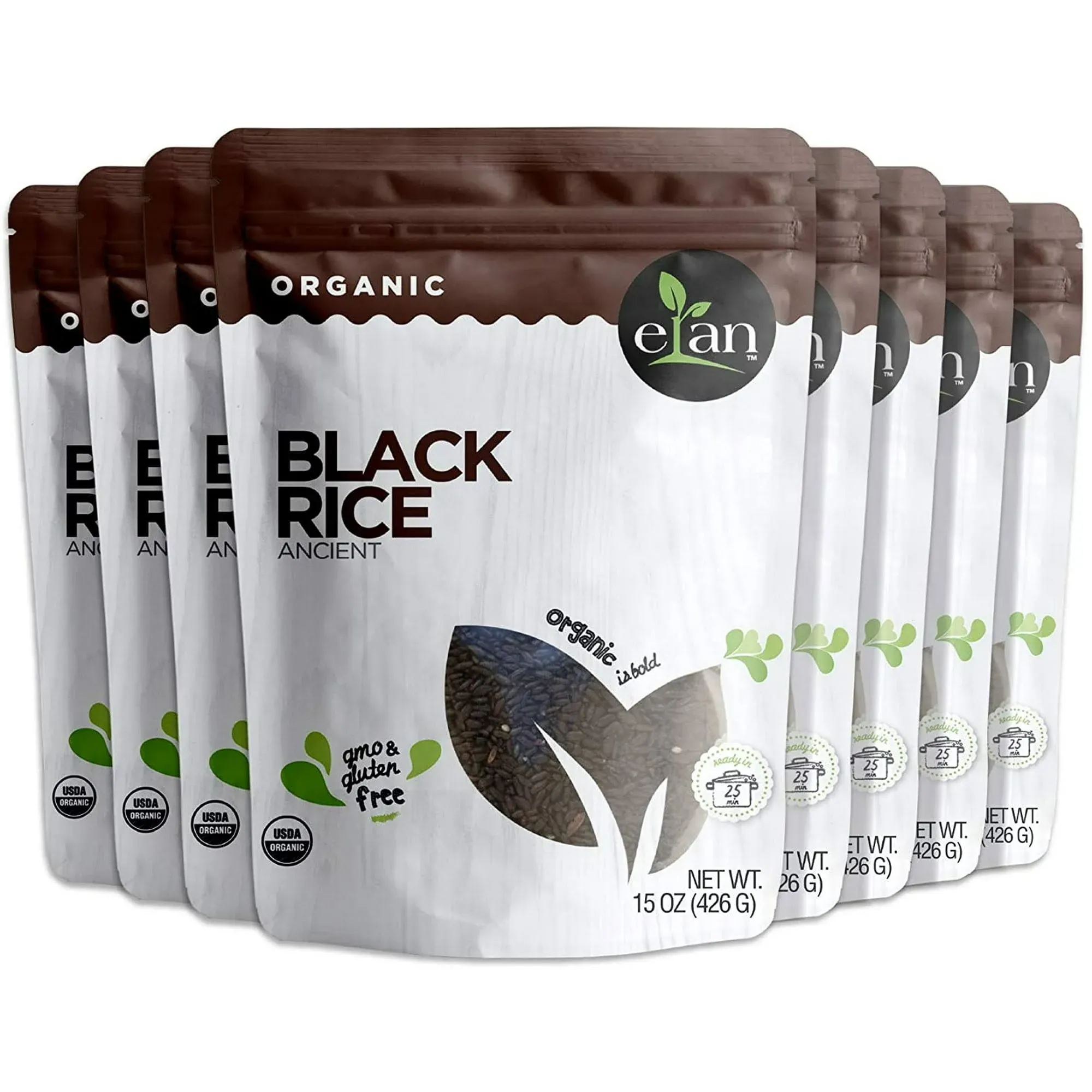 Elan Organic Ancient Black Rice 8 Pack 120 Oz Non-GMO Vegan Gluten-Free