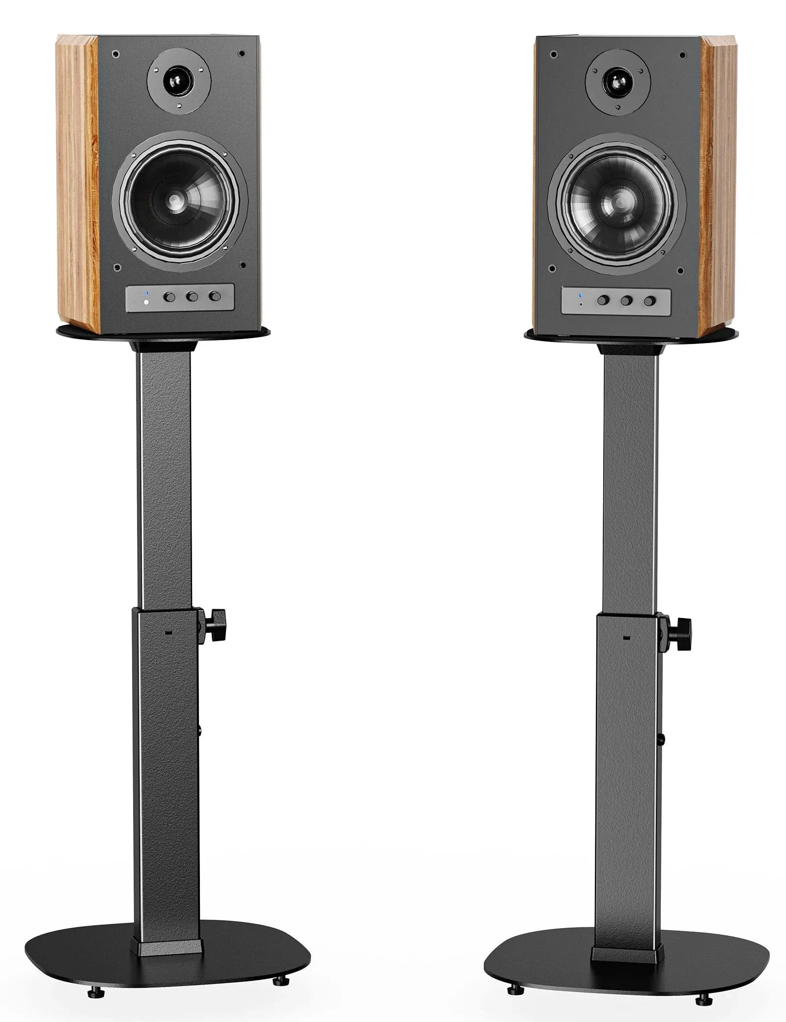 Wali Universal Speaker Stands, Surround Sound Speaker Stands for Satellite & Bookshelf Speakers Up to 22lbs, Height Adjustable with Built-in Cable