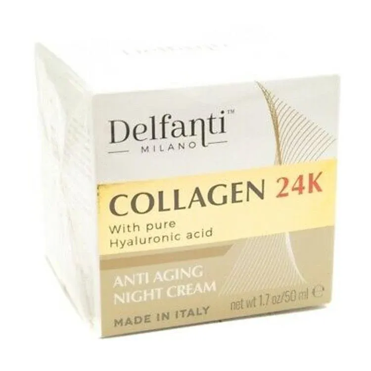 Delfanti Milano Collagen 24K Pure Hyaluronic Acid Anti Aging Night Cream 1.7oz