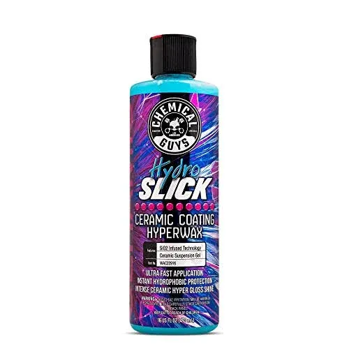 Chemical Guys HydroSlick Intense Gloss Sio2 Ceramic Coating Hyperwax (16 fl oz) and HydroSuds Ceramic SiO2 Shine High Foaming Car Wash Soap (16 fl oz, Berry Scent)