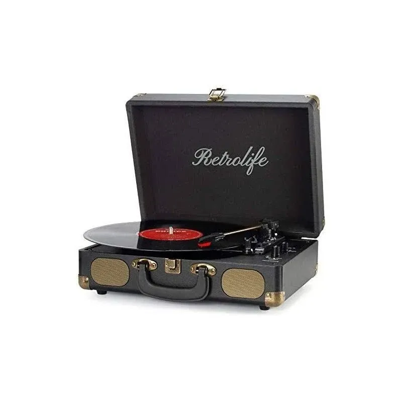 NEW Retrolife Vinyl Record Player 3 Speed Suitcase Portable Turntable  R609 