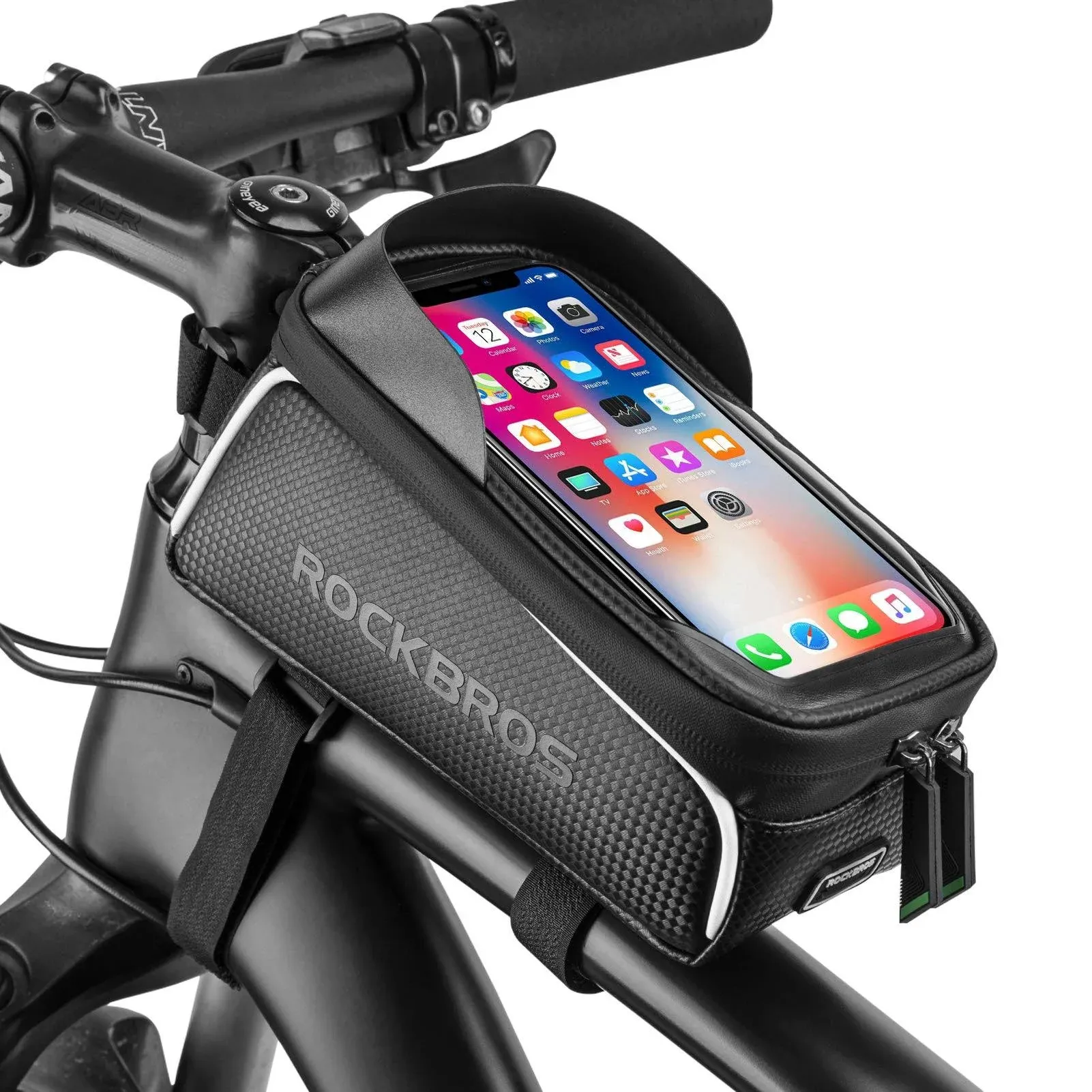 ROCKBROS Waterproof Cycling Bicycle Touch Screen Bike Front Tube Bag Frame Bag